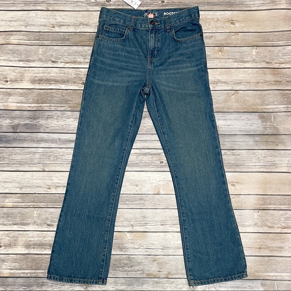 Childrens Place Bootcut Medium Wash Dark Jupiter Jeans NWT 12 Adjustable Waist - Picture 2 of 10